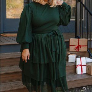 Ivy City Co Cosette Dress in Green Size 3XL EUC